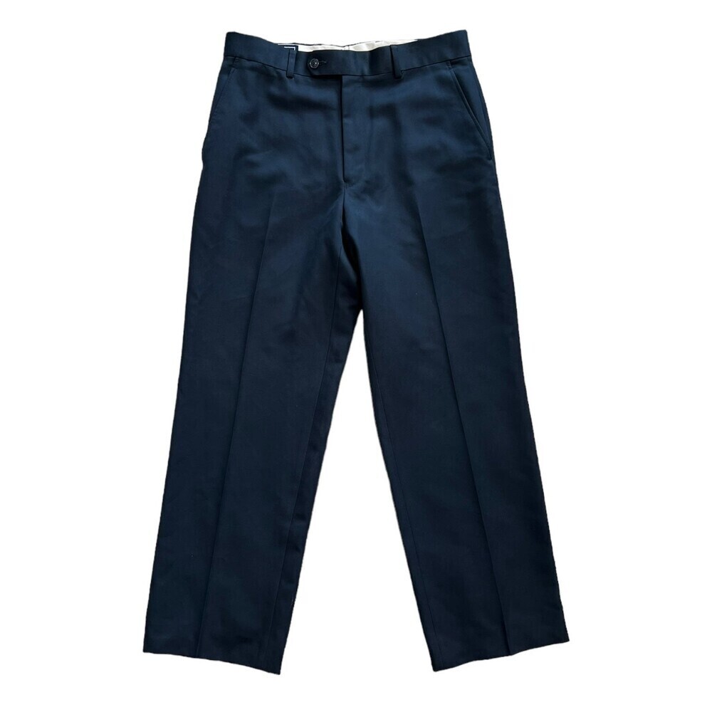 Paul Fredrick Navy Polyester Dress Pants 32